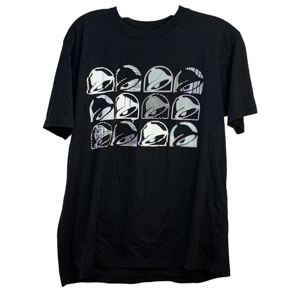 Taco Bell Uniform Employee T-Shirt Men's Medium Black Crew Neck S/S 100% Cotton - Picture 1 of 3